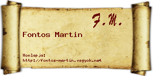 Fontos Martin névjegykártya